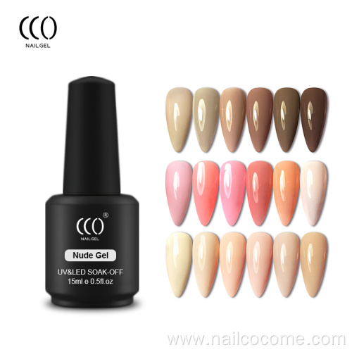 Hot Sale private label Non-toxic 80 nude color UV nail glue gel polish